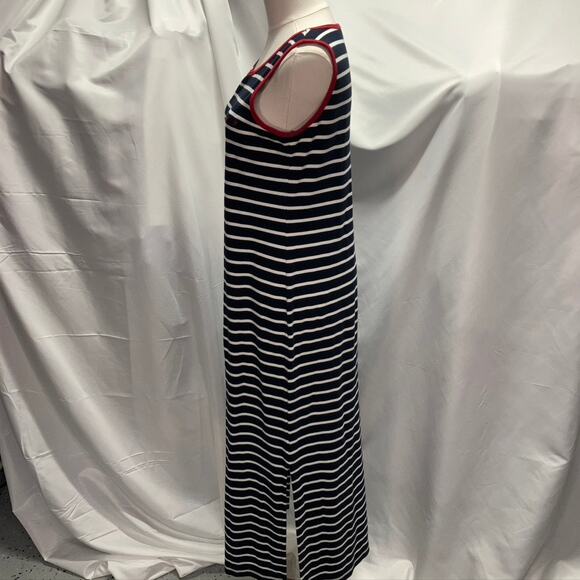 Norton‎ McNaughton Striped Sleeveless Maxi Dress Women Small Nautical Navy red - Picture 9 of 15